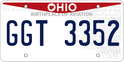 OH license plate GGT3352