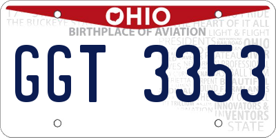 OH license plate GGT3353