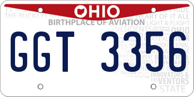 OH license plate GGT3356