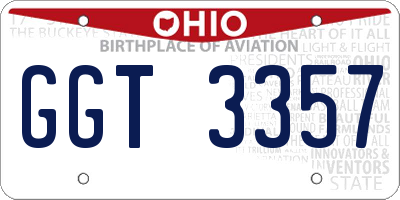 OH license plate GGT3357