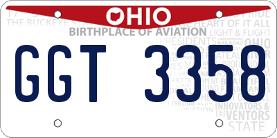 OH license plate GGT3358