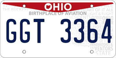 OH license plate GGT3364
