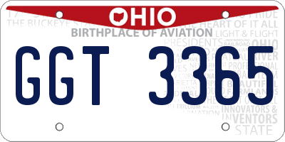 OH license plate GGT3365
