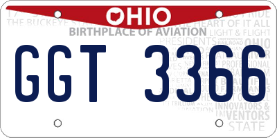 OH license plate GGT3366