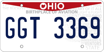 OH license plate GGT3369
