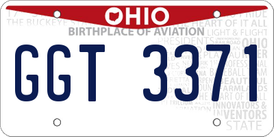 OH license plate GGT3371