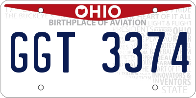 OH license plate GGT3374