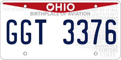 OH license plate GGT3376