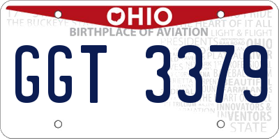 OH license plate GGT3379