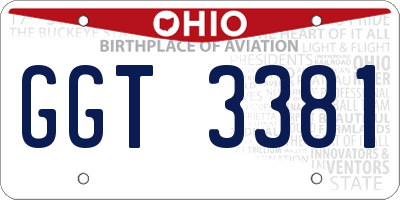OH license plate GGT3381
