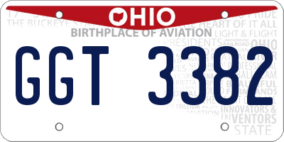 OH license plate GGT3382
