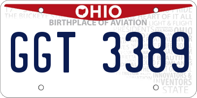 OH license plate GGT3389