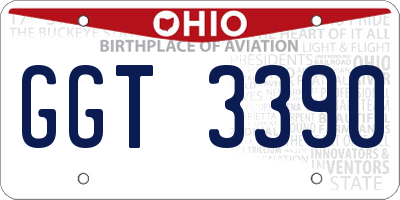 OH license plate GGT3390