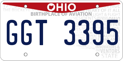 OH license plate GGT3395