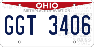 OH license plate GGT3406
