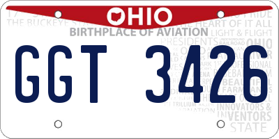 OH license plate GGT3426