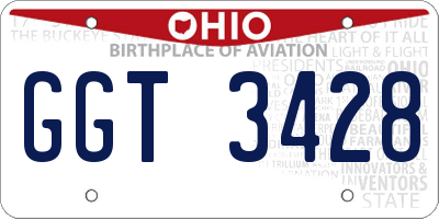 OH license plate GGT3428