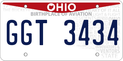 OH license plate GGT3434