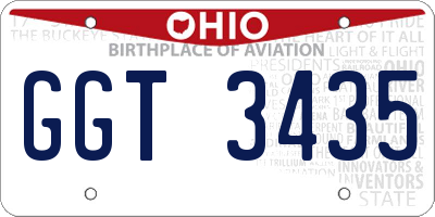 OH license plate GGT3435