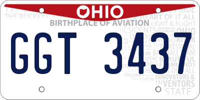OH license plate GGT3437