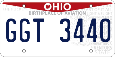 OH license plate GGT3440