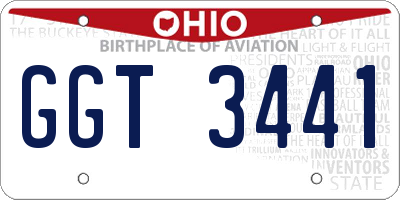 OH license plate GGT3441