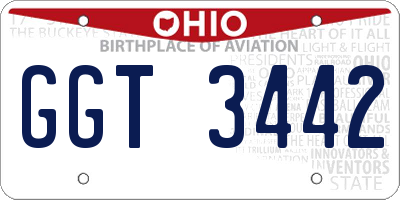 OH license plate GGT3442