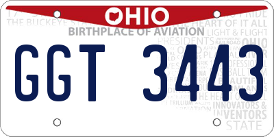 OH license plate GGT3443