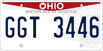 OH license plate GGT3446