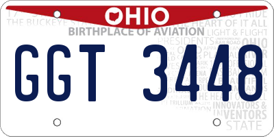 OH license plate GGT3448