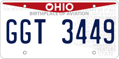 OH license plate GGT3449