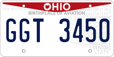 OH license plate GGT3450