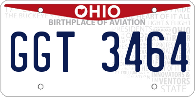 OH license plate GGT3464