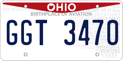 OH license plate GGT3470