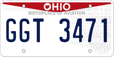 OH license plate GGT3471