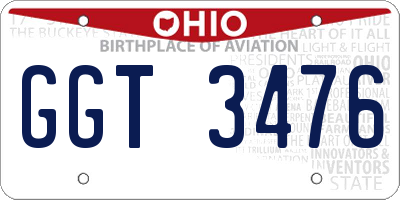 OH license plate GGT3476