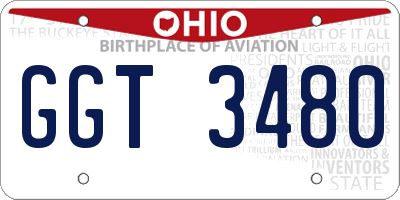 OH license plate GGT3480