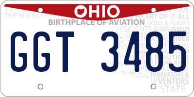 OH license plate GGT3485