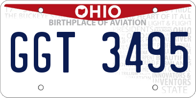 OH license plate GGT3495