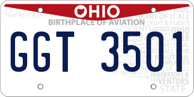 OH license plate GGT3501