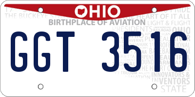 OH license plate GGT3516