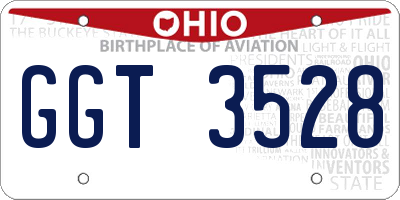 OH license plate GGT3528