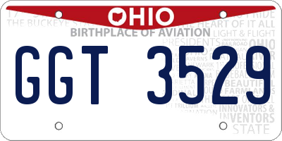 OH license plate GGT3529