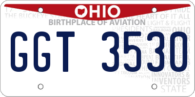 OH license plate GGT3530