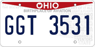 OH license plate GGT3531