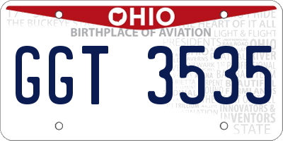 OH license plate GGT3535