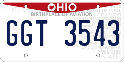OH license plate GGT3543