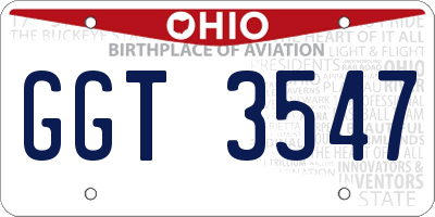 OH license plate GGT3547