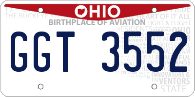 OH license plate GGT3552