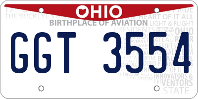 OH license plate GGT3554